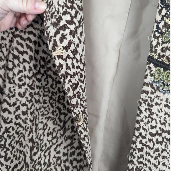 Chico's Animazing Jelica‎ Animal Print Embroidered Sequin Jacket Size 2 | Large - Picture 7 of 11